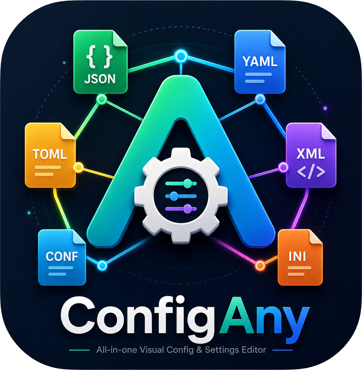 ConfigAny - Visual Editor & Viewer for JSON, YAML, TOML, XML, INI